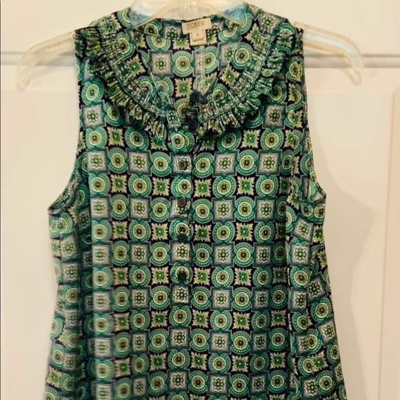 J. CREW-CUTE GREEN & BLUE TOP WITH BUTTONS SIZE 6 - Picture 5 of 9